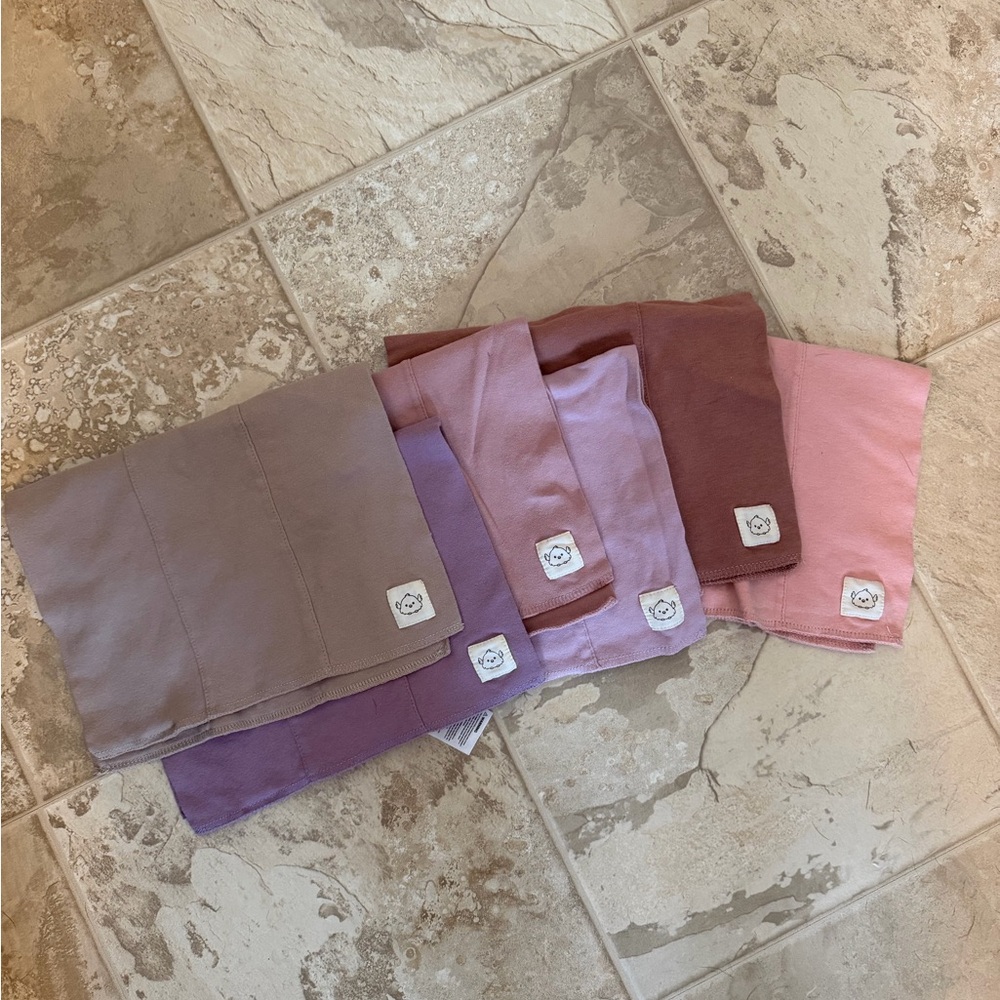 Set of 6 Keababies Rectangle Burp Cloths Like New